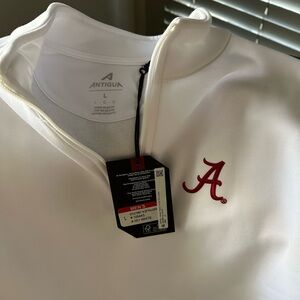 Antigua White Quarter-Zip Pullover with Crimson 'A' Logo